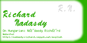 richard nadasdy business card